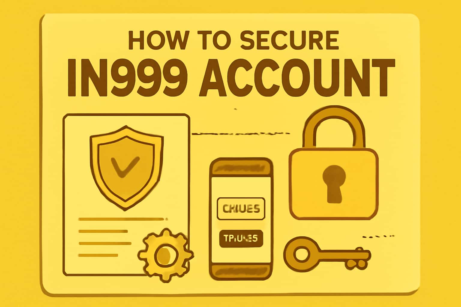 A high-tech representation of securing an IN999 account with a focus on security features.