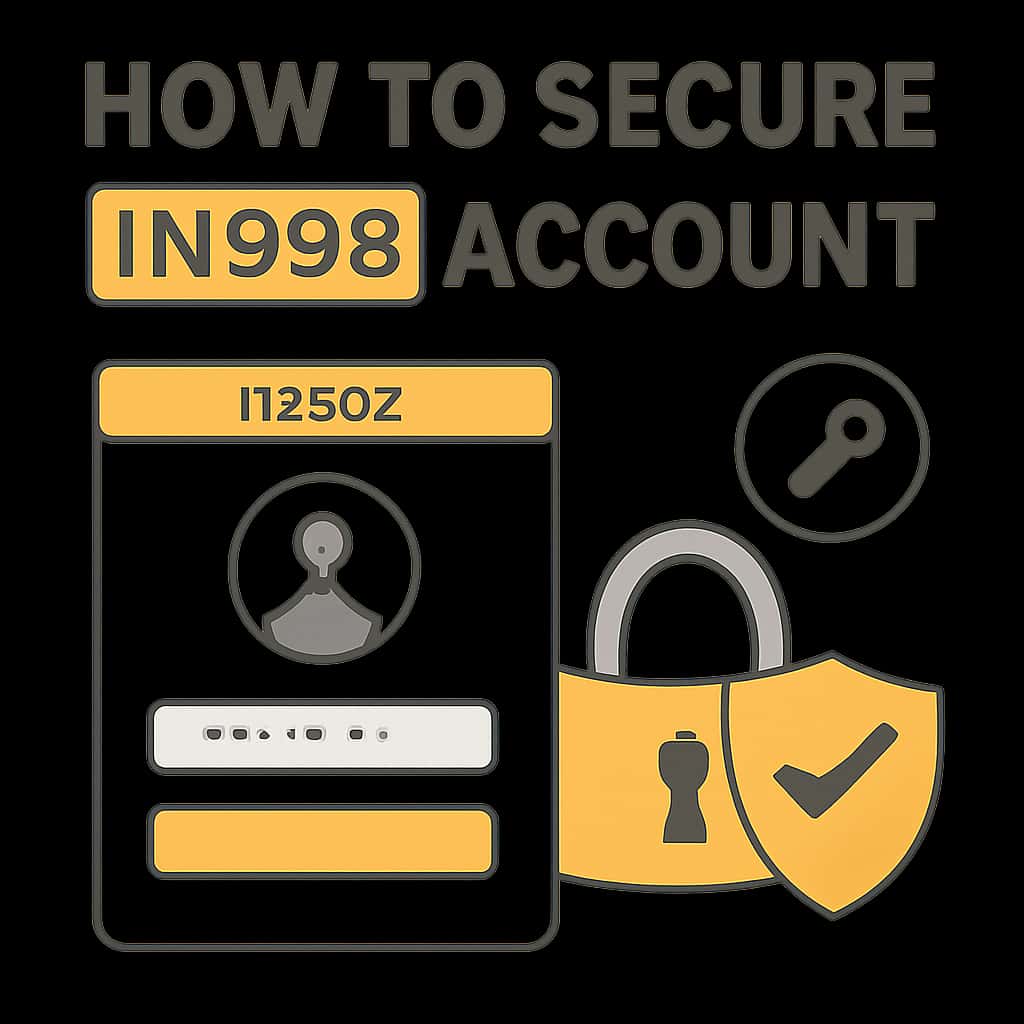 An educational diagram depicting steps to secure an IN999 account.