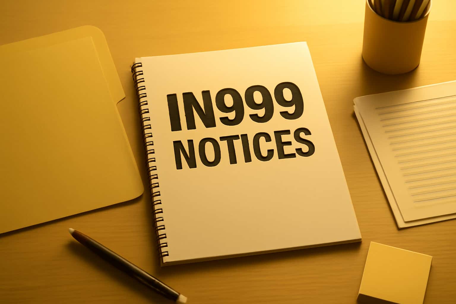 An informational graphic on IN999 Notices highlighting secure access protocols.
