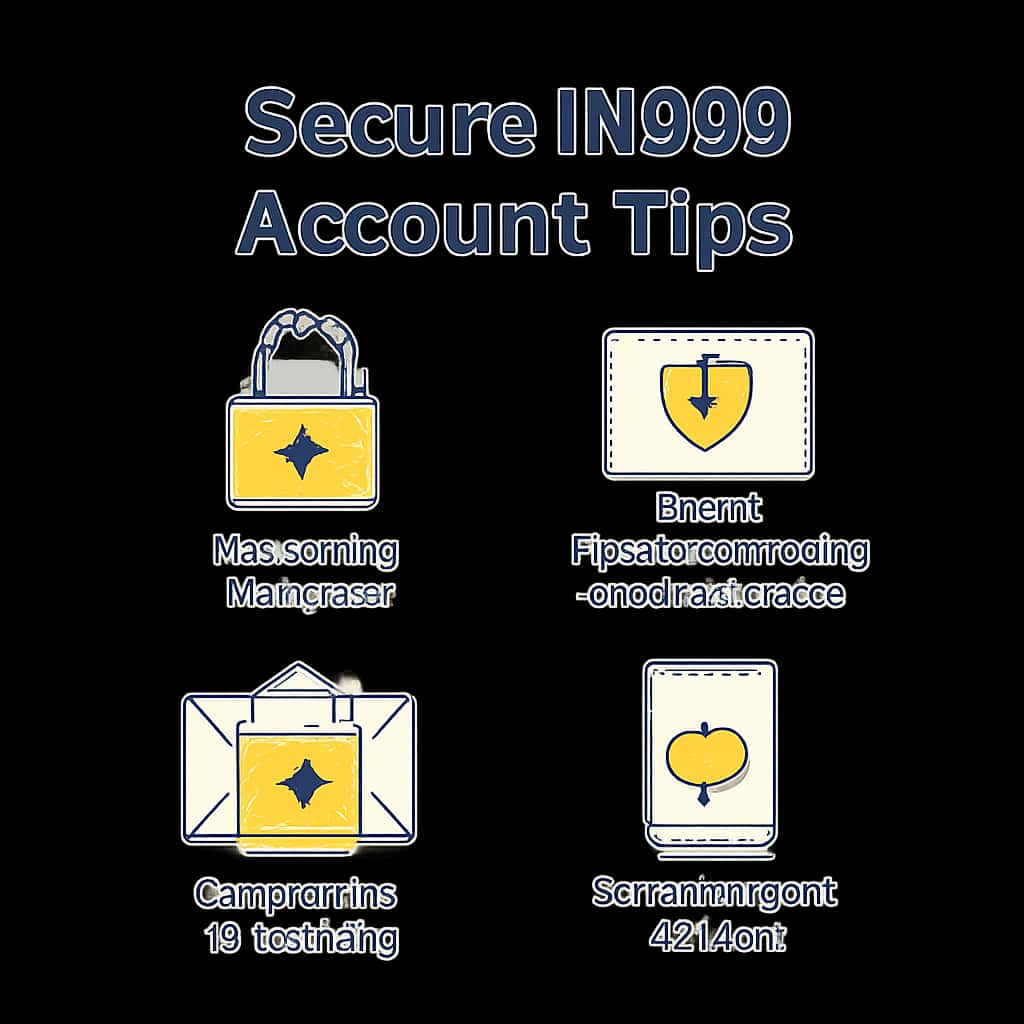 Diagram illustrating the key points of Secure IN999 Account Tips.